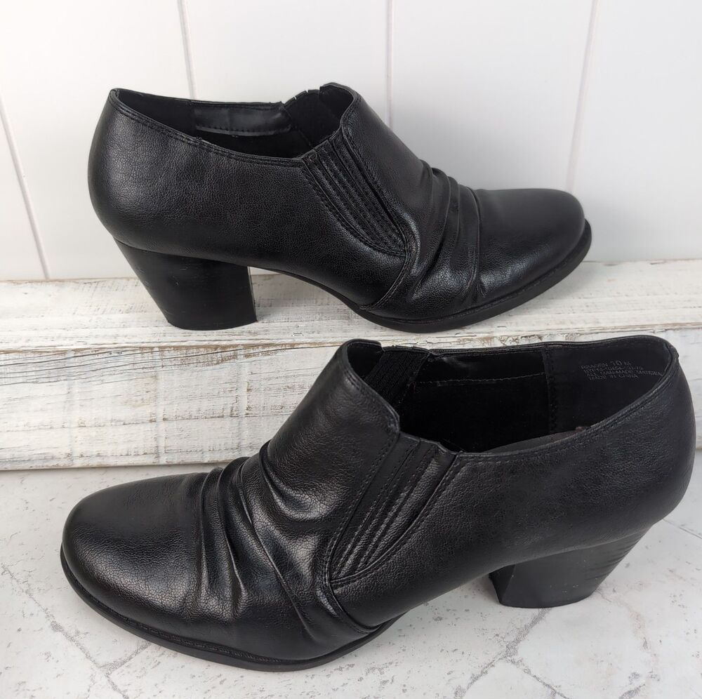 Bare Traps Reagen Ankle Boots Black Faux Leather Women's Size 10 M Booties